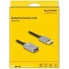 DELOCK DisplayPort Verlngerungskabel 8K 60 Hz 2 m grau Metall be Einrastfunktion