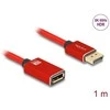 DELOCK DisplayPort Verlngerungskabel 8K 60 Hz 1 m raudona Metall be Einrastfunktion