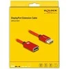 DELOCK DisplayPort Verlngerungskabel 8K 60 Hz 1 m raudona Metall be Einrastfunktion
