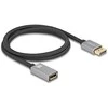 DELOCK DisplayPort Verlngerungskabel 8K 60 Hz 1 m grau Metall be Einrastfunktion