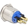 Delock Druckschalter zum Einbau 22 mm 6 x Lötanschluss LED baltas Powersymbol + Ring