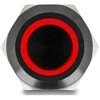 Delock Druckschalter zum Einbau juodas 12 mm 12 V 4 x Lötanschluss LED raudona Ring