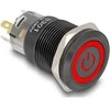 Delock Druckschalter zum Einbau juodas 19 mm 12 V 5 x Lötanschluss LED raudona Powersymbol + Ring