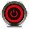 Delock Druckschalter zum Einbau juodas 19 mm 12 V 5 x Lötanschluss LED raudona Powersymbol + Ring