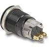 Delock Druckschalter zum Einbau juodas 19 mm 12 V 5 x Lötanschluss LED raudona Powersymbol + Ring