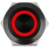 Delock Druckschalter zum Einbau juodas 22 mm 12 V 5 x Lötanschluss LED raudona Ring