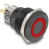 Delock Druckschalter zum Einbau juodas 22 mm 12 V 5 x Lötanschluss LED raudona Ring