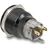 Delock Druckschalter zum Einbau juodas 22 mm 12 V 5 x Lötanschluss LED raudona Ring