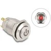 Delock Drucktaster zum Einbau 12 mm 4 x Lötanschluss LED raudona Powersymbol