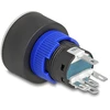 Delock Drucktaster zum Einbau 22 mm 5 x Lötanschluss Taster flach Kunststoff LED grün