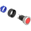 Delock Drucktaster zum Einbau 22 mm 5 x Lötanschluss Taster flach Plastik LED raudona