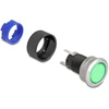 Delock Drucktaster zum Einbau 22 mm 5 x Lötanschluss Taster flach Kunststoff LED grün