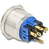 Delock Drucktaster zum Einbau 25 mm 6 x Lötanschluss LED raudona Powersymbol + Ring