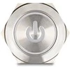 Delock Drucktaster zum Einbau 25 mm 6 x Lötanschluss LED raudona Powersymbol + Ring
