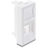 Delock Easy 45 H-Modulblende für Keystone Modul 1 Port mit Staubschutzklappe 22,5 x 45 mm baltas
