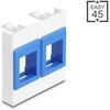 Delock Easy 45 Modul mit zwei Keystone Halterungen 45 x 45 mm, baltas / blau
