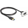 Delock Easy 45 Modul USB 5 Gbps Typ-A Buchse zu USB Typ-A Stecker mit Kabelpeitsche, 22,5 x 45 mm