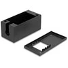 Delock Easy 45 Modulträger für Tisch- oder Wandmontage - 2 Port (22,5 x 45 mm) oder 1 Port (45 x 45 mm), Metall, juodas