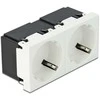 Delock Easy 45 Schutzkontakt-Steckdose 2-fach 45°-Anordnung 45 x 45 mm