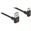 Delock EASY-USB 2.0 Kabelis Typ-A Stecker zu USB Type-C™ Stecker gewinkelt oben / unten 2 m juodas