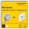 Delock Einbausteckdose mit 2 USB Ladeports, 1 x USB Typ-A und 1 x USB Type-C™ mit PD 3.0, 18 W