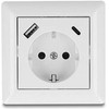 Delock Einbausteckdose mit 2 USB Ladeports, 1 x USB Typ-A und 1 x USB Type-C™ mit PD 3.0, 18 W