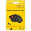 Pelė Delock 12598 - dešinei rankai - Vertical design - Bluetooth+USB Type-A - 1600 DPI - Juodas,Raudona