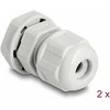 Delock EX-Kabelverschraubung M12 grau 2 vnt.
