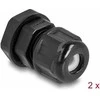 Delock EX-Kabelverschraubung M12 juodas 2 vnt.