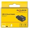 Delock Externe USB Garso plokštė mit USB Type-C™ Stecker auf 2 x 3,5 mm Klinkenbuchse Plug &amp; Play Audio Adapteris juodas