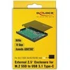 Delock 42609 - SSD enclosure - M.2 - PCI Express - 10 Gbit/s - USB connectivity - Juodas