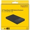 Delock 42011 - HDD/SSD korpusas - 2.5" - Serial ATA III - 5 Gbit/s - USB jungtis - Juodas