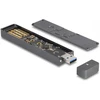 Delock Externes Gehäuse M.2 NVMe PCle SSD, SATA SSD (grau, mit USB Typ A-Stecker)