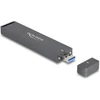 Delock Externes Gehäuse M.2 NVMe PCle SSD, SATA SSD (grau, mit USB Typ A-Stecker)