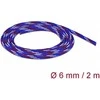 Delock Geflechtschlauch dehnbar 2 m x 6 mm blau-raudona-baltas