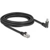 Delock GigE Kamera Kabelis RJ45 Stecker 45° gedreht und 90° gewinkelt mit Schrauben zu RJ45 Stecker Cat.6 S/FTP 3 m juodas