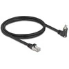 Delock GigE Kamera Kabelis RJ45 Stecker 45° gedreht und 90° gewinkelt mit Schrauben zu RJ45 Stecker Cat.6 S/FTP 1 m juodas