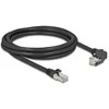 Delock GigE Kamera Kabelis RJ45 Stecker 90° gewinkelt mit Schrauben zu RJ45 Stecker Cat.6 S/FTP 2 m juodas