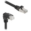 Delock GigE Kamera Kabelis RJ45 Stecker 90° gewinkelt mit Schrauben zu RJ45 Stecker Cat.6 S/FTP 5 m juodas