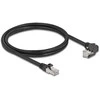 Delock GigE Kamera Kabelis RJ45 Stecker 90° gewinkelt mit Schrauben zu RJ45 Stecker Cat.6 S/FTP 1 m juodas
