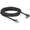 Delock GigE Kamera Kabelis RJ45 Stecker 90° gewinkelt mit Schrauben zu RJ45 Stecker Cat.6 S/FTP 5 m juodas