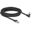 Delock GigE Kamera Kabelis RJ45 Stecker 45° gedreht und 90° gewinkelt mit Schrauben zu RJ45 Stecker Cat.6 S/FTP 5 m juodas