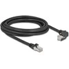 Delock GigE Kamera Kabelis RJ45 Stecker 90° gewinkelt mit Schrauben zu RJ45 Stecker Cat.6 S/FTP 3 m juodas