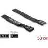 Delock HD Audio Flachbandkabel Mainboard Verlängerungskabel 9 Pin Pfostenstecker zu Pfostenbuchse 50 cm juodas