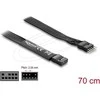 Delock HD Audio Flachbandkabel Mainboard Verlängerungskabel 9 Pin Pfostenstecker zu Pfostenbuchse 70 cm juodas