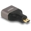 DELOCK HDMI Adapteris Micro-D Stecker zu A Buchse 8K 60 Hz grau Metall