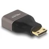 DELOCK HDMI Adapteris Mini-C Stecker zu A Buchse 8K 60 Hz grau Metall