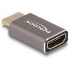 DELOCK HDMI Adapteris Stecker zu Buchse 8K 60 Hz grau Metall