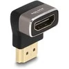 DELOCK HDMI Adapteris Stecker zu Buchse 90 oben gewinkelt 8K 60 Hz grau Metall
