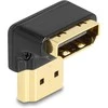 Delock HDMI Adapteris Stecker zu Buchse 90° unten gewinkelt 8K 60 Hz Metall